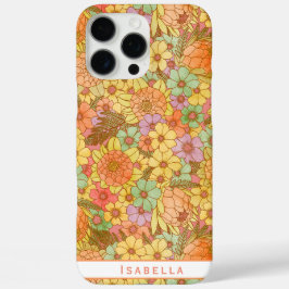 Groovy Retro Sommerzeit Protea und Daisy Muster iPhone 16 Pro Max Hülle