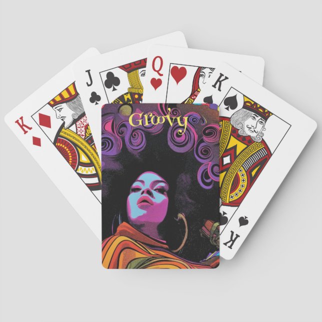 Groovy Retro Spielkarten (Rückseite)