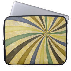 Groovy Retro Spiral Sunbeam Ray Swirl Design Laptopschutzhülle