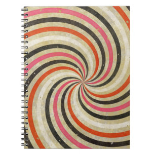 Groovy Retro Spiral Sunbeam Ray Swirl Design Notizblock