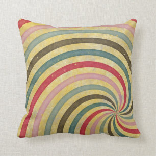 Groovy Retro Spiral Sunbeam Ray Swirl Kissen