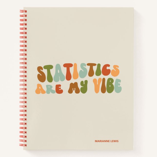 Groovy Retro Statistics are my Vibe, Statistiker Notizbuch (Vorderseite)