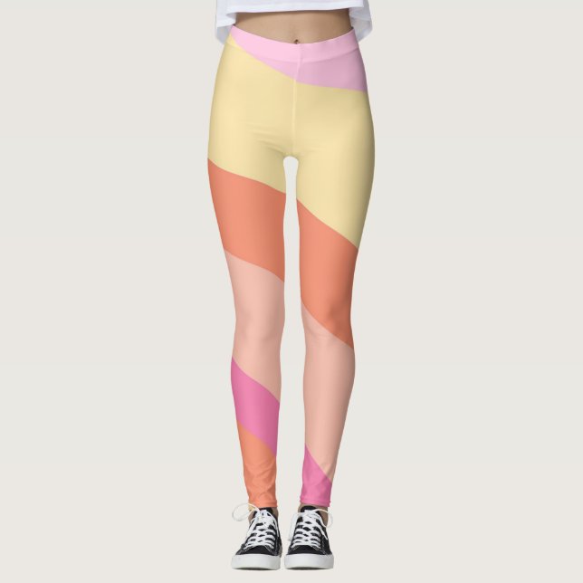 Groovy Retro Stripes Seventies Leggings (Vorderseite)