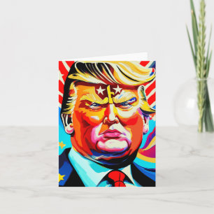 Groovy Retro Superhero Donald Trump Portrait Karte