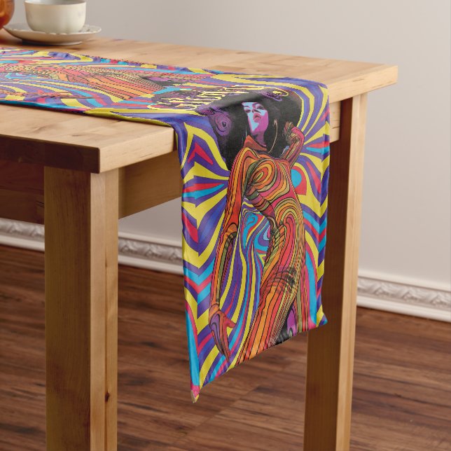 Groovy Retro Table Runner Kurzer Tischläufer (Beispiel)