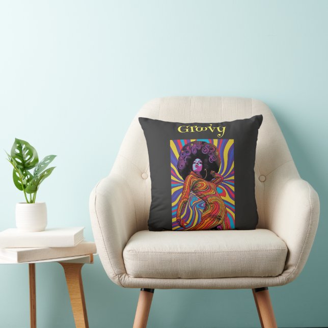 Groovy Retro Throw Kissen (Stuhl )