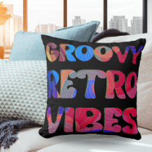 Groovy Retro Vibes Hippie Multicolor Text Black
