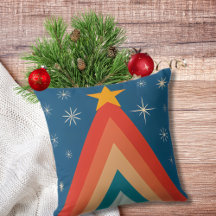 Groovy Retro Vintage Blaue Weihnachtsbaum-Stern