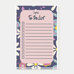 Groovy Retro Vintage Bohemian To-Do-Liste Name Post-it Klebezettel