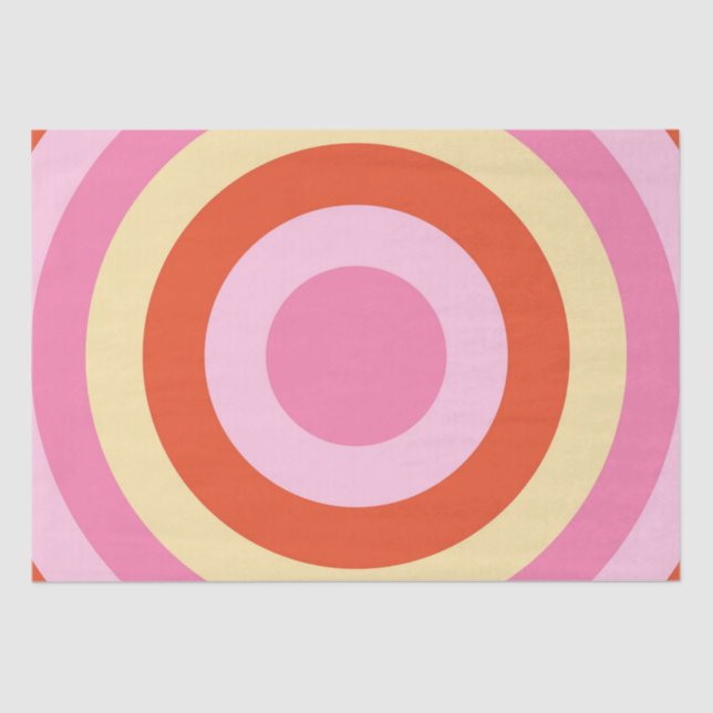 Groovy Retro Vintagen 70er-Kreis Seidenpapier (Vorderseite)