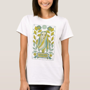 Groovy Retro Virgo Horoscope Astrologie Grün T-Shirt