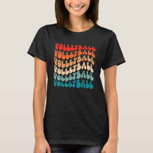 Groovy Retro Volleyball Girl Retro 70er Hippie Boh T-Shirt