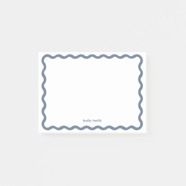 Groovy Retro Wavy Personalisiert Stationery Post-it Klebezettel (Vorderseite)