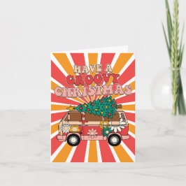 Groovy Retro-Weihnachtskarte Karte