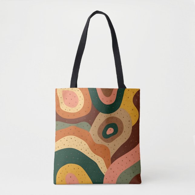 Groovy Retro Wellen und Punkte mit lebhaften Farbe (Vorderseite)