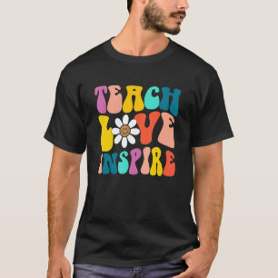 Groovy Retro Zurück zur Schule Liebe Lehre Inspiri T-Shirt