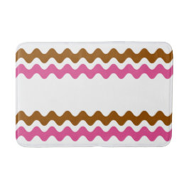 Groovy Ric Rac Streifen Braun und Hot Pink Badematte