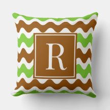 Groovy Ric Rac Streifen - Horizontal Braun & Limet