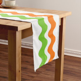 Groovy Ric Rac Streifen - Orange und Limettengrün Mittelgroßer Tischläufer