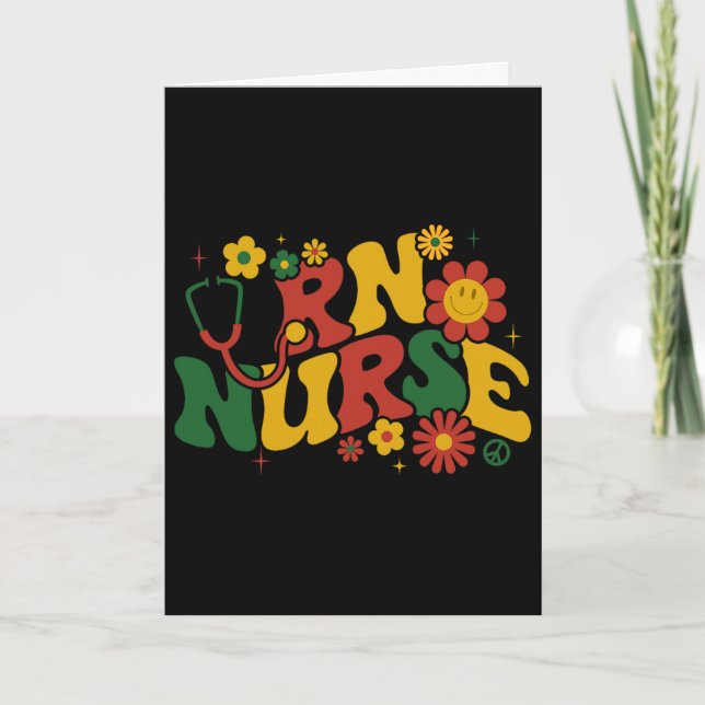 Groovy Rn Registrierte Krankenschwester Juneteenth Karte (Vorderseite)