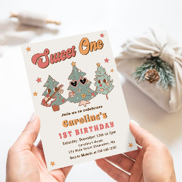 Groovy Rockin Weihnachtsbaum Hippie Birthday Einladung