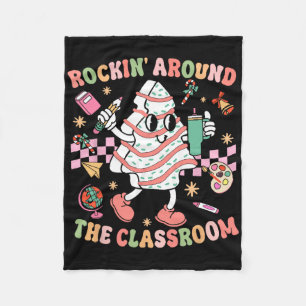 Groovy Rocking Around Klassenzimmer Lehrer Weihnac Fleecedecke