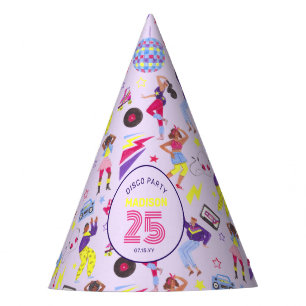 Groovy Roller Disco Lila Party Millennial Retro  Partyhütchen