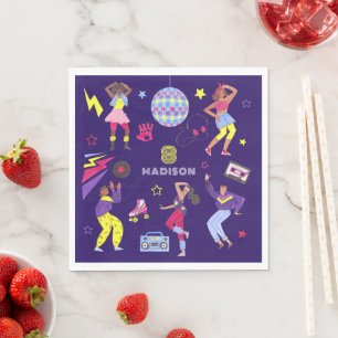 Groovy Roller Disco Party Retro 80er Disco-Kugel Serviette