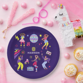 Groovy Roller Disco Party Retro 80er Discoball Pappteller