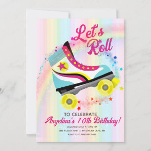Groovy Roller Skaten Birthday Einladung