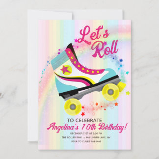 Groovy Roller Skaten Birthday Einladung