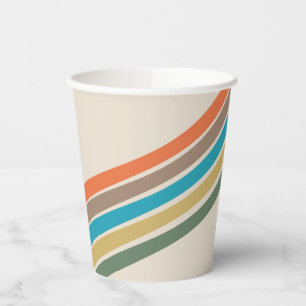 Groovy Roller Skaten Party Cups   Streifen Pappbecher