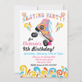 Groovy Roller Skaten Party Einladungen