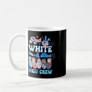 Groovy Rot Weiß Blau Nicu Crew Nicu Krankenschwest Kaffeetasse