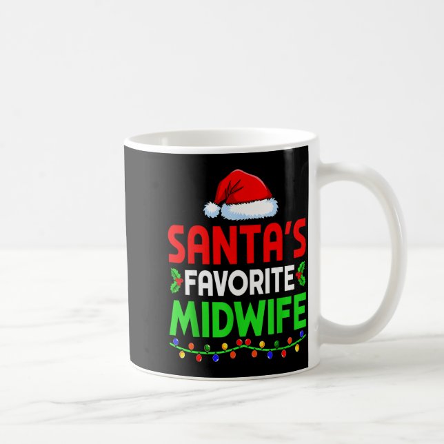 Groovy Santa's Favorite Midwife Nurse Christmas Sa Kaffeetasse (Rechts)