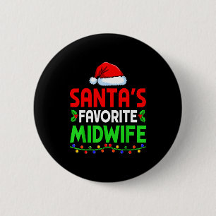 Groovy Santas Lieblings-Hebamme Krankenpfleger Wei Button