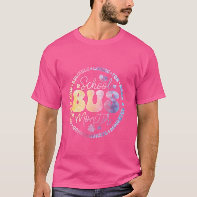 Groovy School Bus Monitor Driver Squad Einschätzun T-Shirt (Vorderseite)