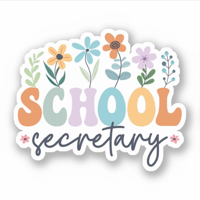 Groovy School Secretary Administrative Assistant Aufkleber (Vorderseite)