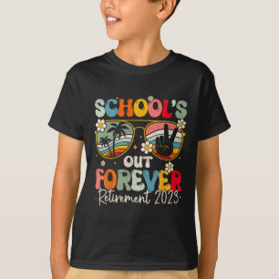 Groovy School's Out Forever Ruhestand Lehrer Rentn T-Shirt