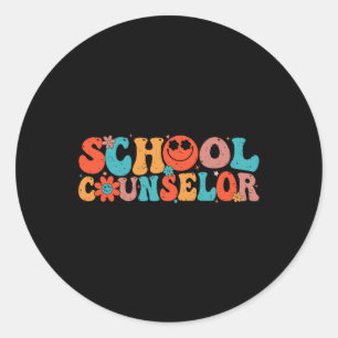 Groovy Schulberater Zurück zur Schule Lehrer Berat Runder Aufkleber