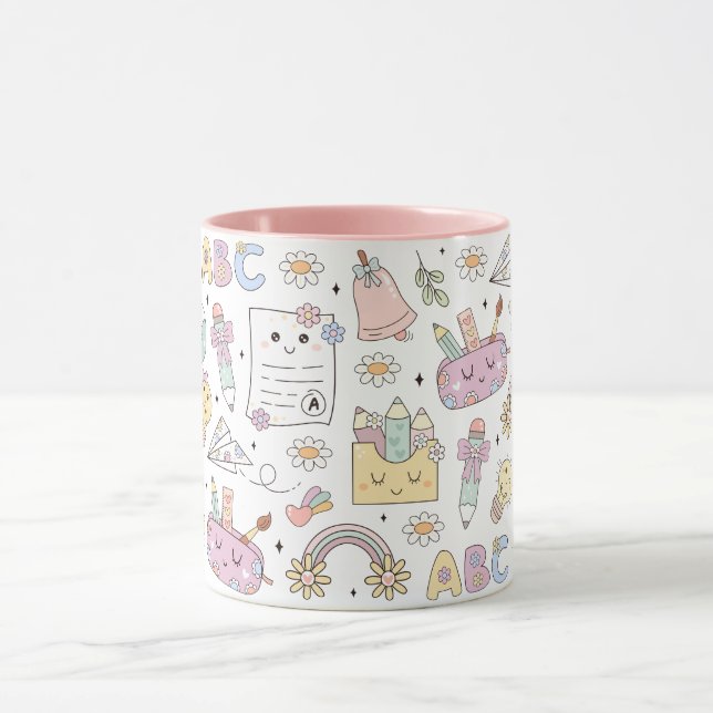 Groovy Schuldesign-Thema Tasse (Zentrum)