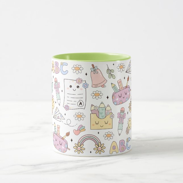 Groovy Schuldesign-Thema Tasse (Zentrum)