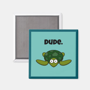 Groovy Sea Turtle Cartoon, Funny Ocean "Typ" Magnet