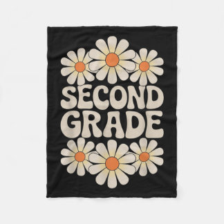 Groovy Second Grade Retro Zurück zur Schule 2. Kin Fleecedecke