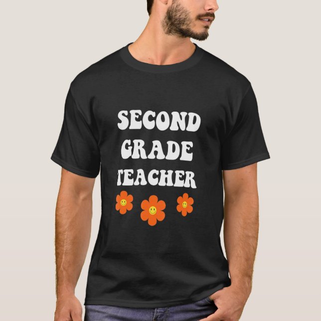 Groovy Second Grade Student 2nd Grade Teacher Back T-Shirt (Vorderseite)
