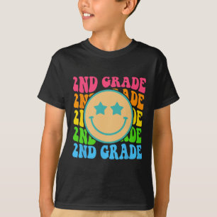 Groovy Second Grade Vibes Face Retro Lehrer zurück T-Shirt