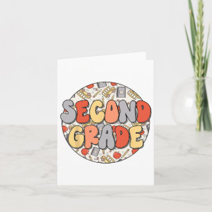 Groovy Second Grade Vibes Retro Lehrer Kinder Ck T Karte