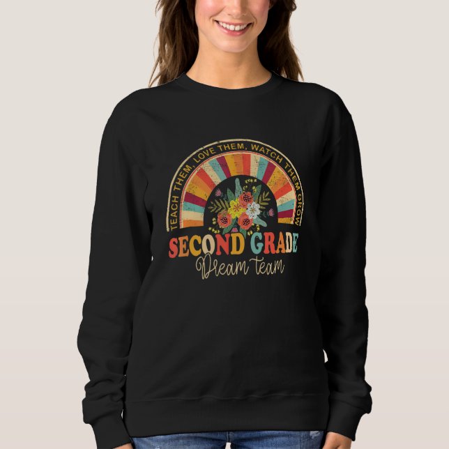 Groovy Second Grade Vibes Team Retro Back To Schoo Sweatshirt (Vorderseite)