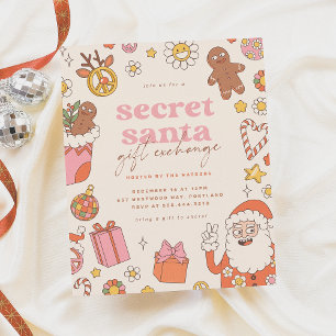 Groovy Secret Santa Retro Weihnachtsbudget Party