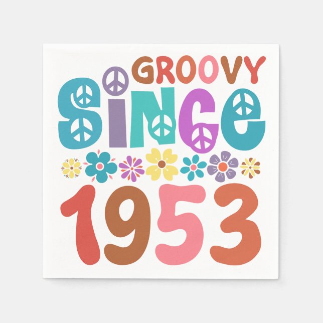 Groovy Seit 1953 70. Geburtstag Serviette (Vorderseite)